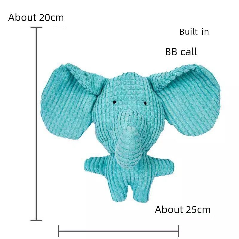 

Dog Toy Sound Grinding Self-Hi Relieving Stuffy Handy Gadget Bite-Resistant Pet Supplies Teddy Bichon Corgi Small and Medium-Sized Dogs Blue elephant (ear paper)