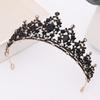 Tuanming Baroque Bridal Headband: Black Rhinestone Vintage Crown for Birthdays