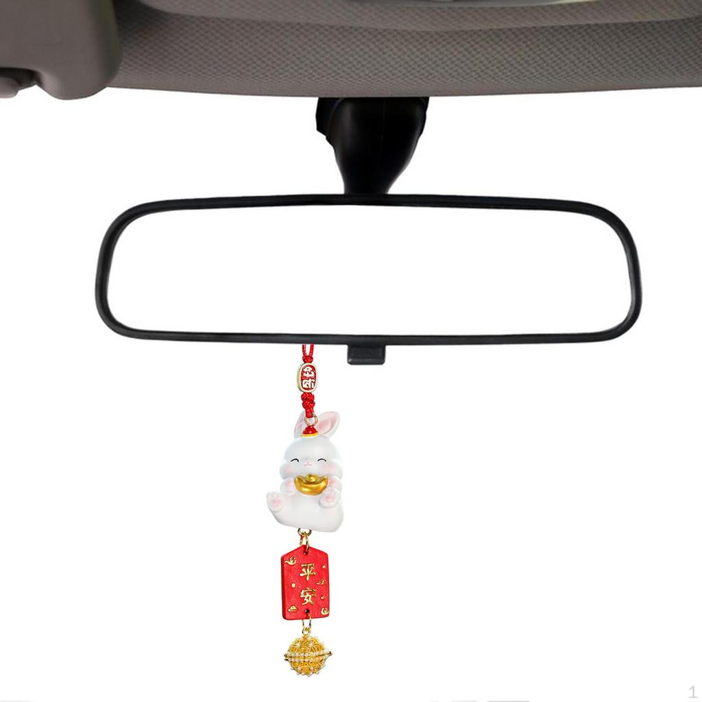 Creative Car Pendant, Bunny Figure Lightweight Hanging Ornaments Adorable Auto Rearview Mirror