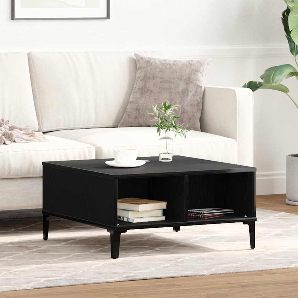 Coffee Table Black Oak Look 60 X 60 X 30 Cm