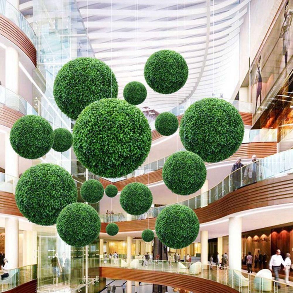 Décoration Extérieure Maison Verte Réaliste Boule d'Herbe Boule de Plante Plante Verte de Jardin Plante Suspendue