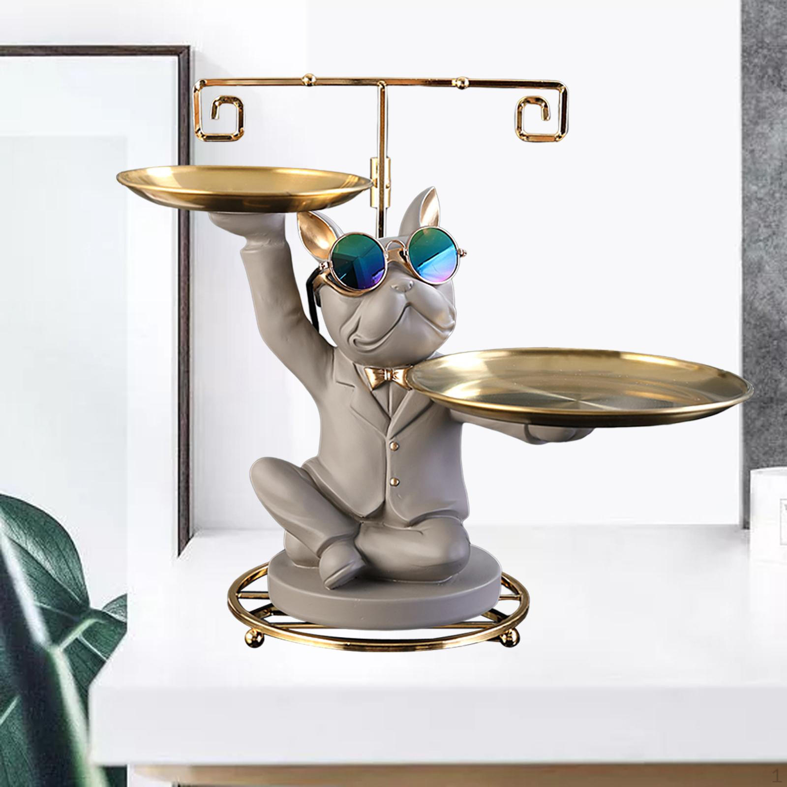 

Статуя дворецкого с подносом Коллекция Французская скульптура Фигурка для ресторана бежевый