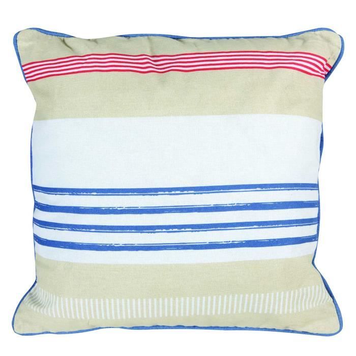 Coussin - Marin - 40x40 Cm - Coton - Polyester - Déhoussable - Intérieur