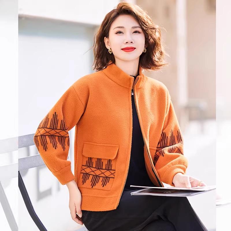 

Hengyuanxiang 2025 Stylish Wool-Blend Coat for Middle-Aged Women 3XL for 140–150 lbs