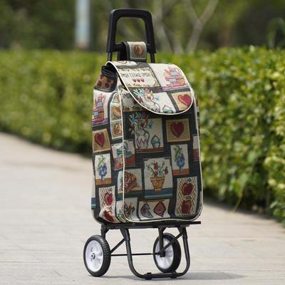 Foldable Ethnic-Style Shopping Cart for Groceries and Luggage