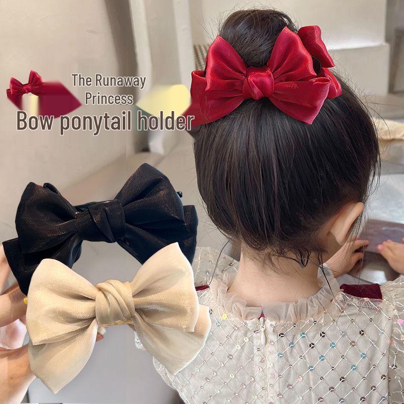 Trendy Bow Bun Hair Clip - Stylish High Ponytail Hairpin Accessory