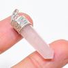 Rose Quartz Gemstone Handmade 925 Sterling Silver Jewelry Pendant 1.73" KJ-103
