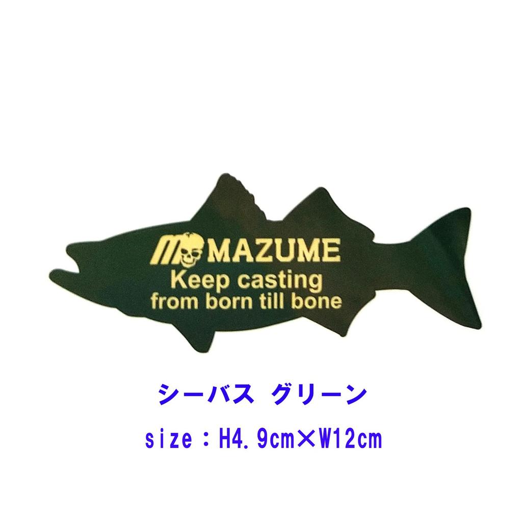 Mazume Sea Bass III Aufkleber MZAS-663-01, 12cm Breit, Set von 4