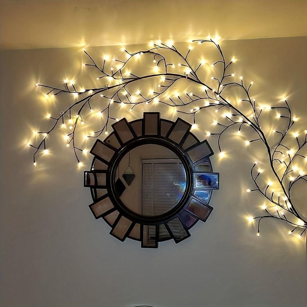 Willow Vine Christmas LED Lights DIY New Year Lights Flexible Tree Branch String Light  Indoor