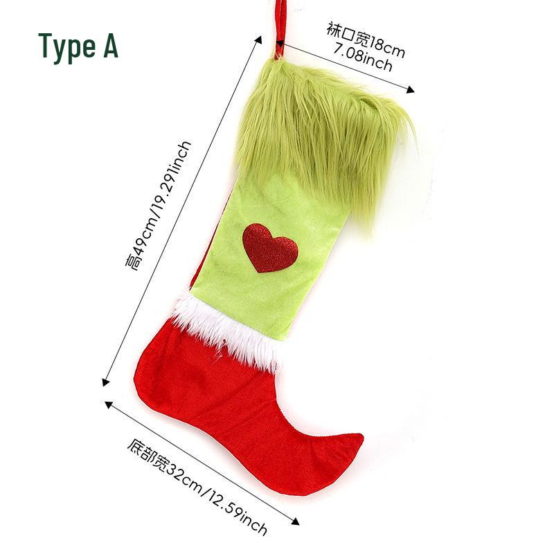 Children's Christmas Stocking Gift Bag and Tree Ornament Decoration