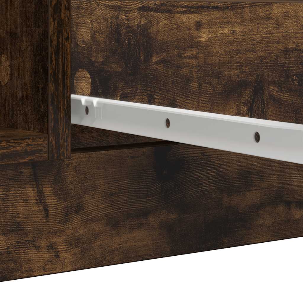 Sideboard with Drawers Smoked Oak 100.5 x 35 x 98.5 cm