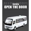 1/24 Toyota Coaster BUS Alloy Car Model Sound and Light Pull Back Children's Toy Collectibles Birthday Gift