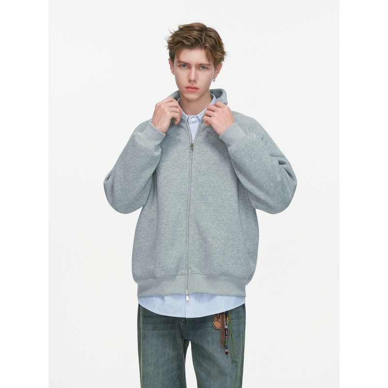 Dream Made American-Style Cleanfit Stand-Up Collar Cardigan Sweatshirt for Men, Spring and Autumn Heavyweight Casual Versatile Jacket