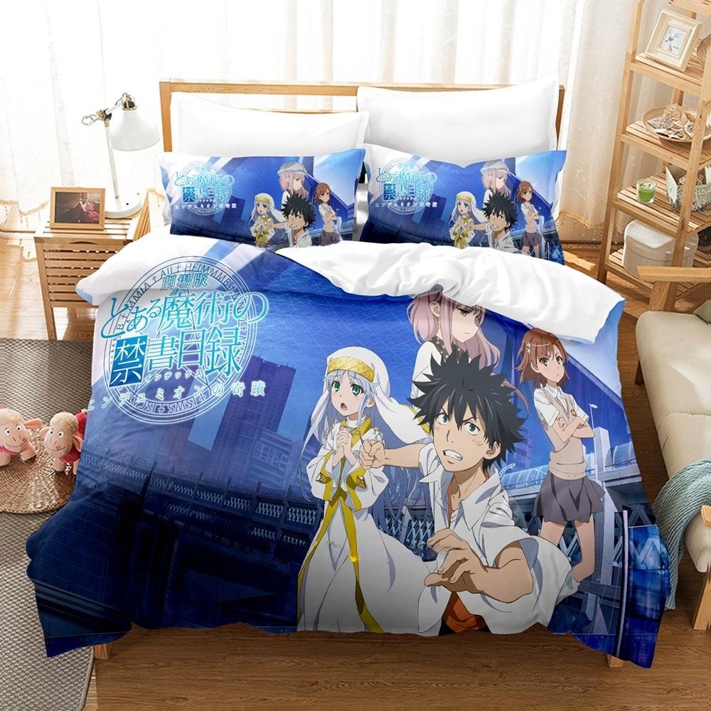 3D Printed Anime A Certain Magical Index Bedding Set Single Twin Full Queen King Size Bed Set Adult Kid Bedroom Duvetcover Sets