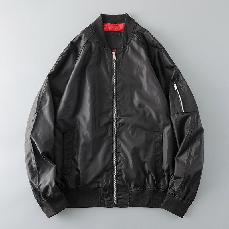 Trendy Spring and Autumn Export Export Pilot Jacket Black L
