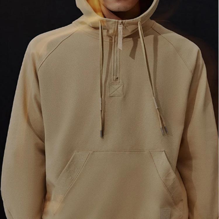 Li Ning Jackie Chan Kung Fu Series Americká Vintage Jednobarevná s Potiskem Loga Volná Mikina Unisex mikiny Hvězdicově Hnědá AWDT195-2