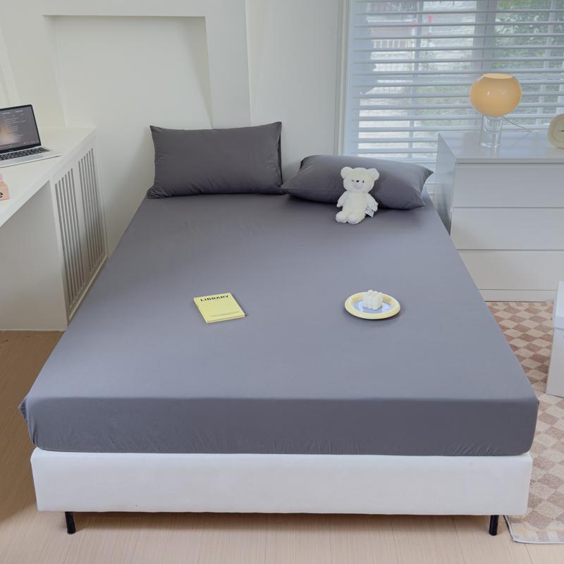 1pc Solid Color Fitted Sheet 100% Cotton Bedsheets Yarn Dyed Bed Cover Breathable Bed Linen sabanas para cama (No Pillowcase)