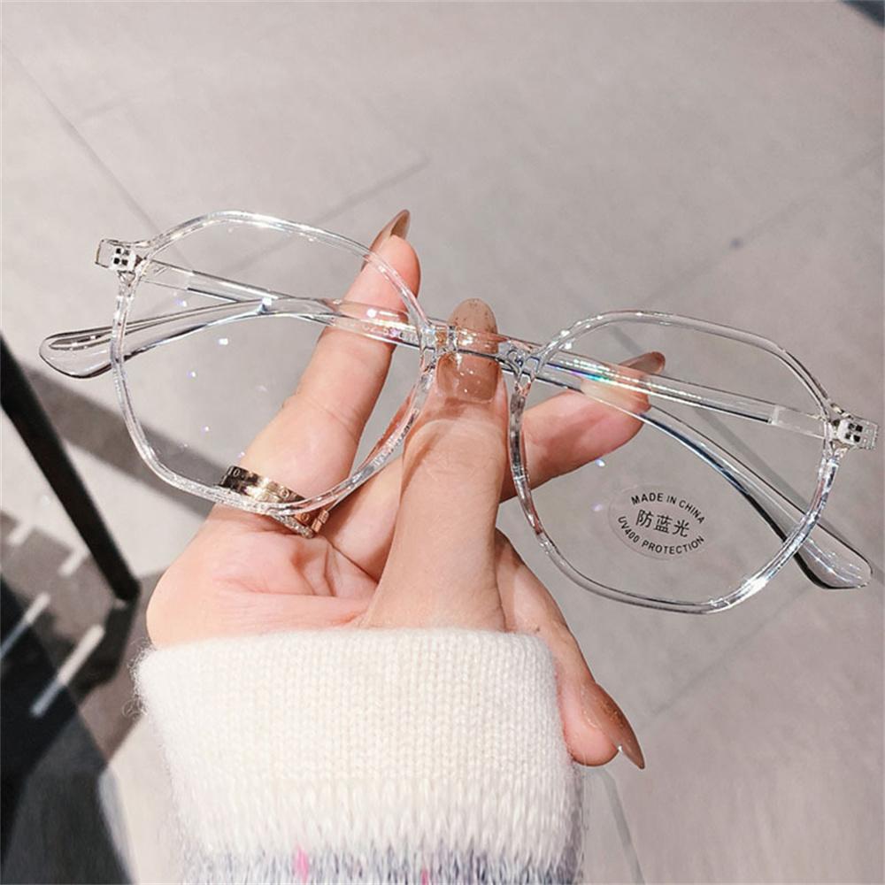 Fashion Women's Reading Glasses Transparent Anti-blue Light Eyewear Polygon HD Presbyopia Eyeglasses +1 To +4 Newly