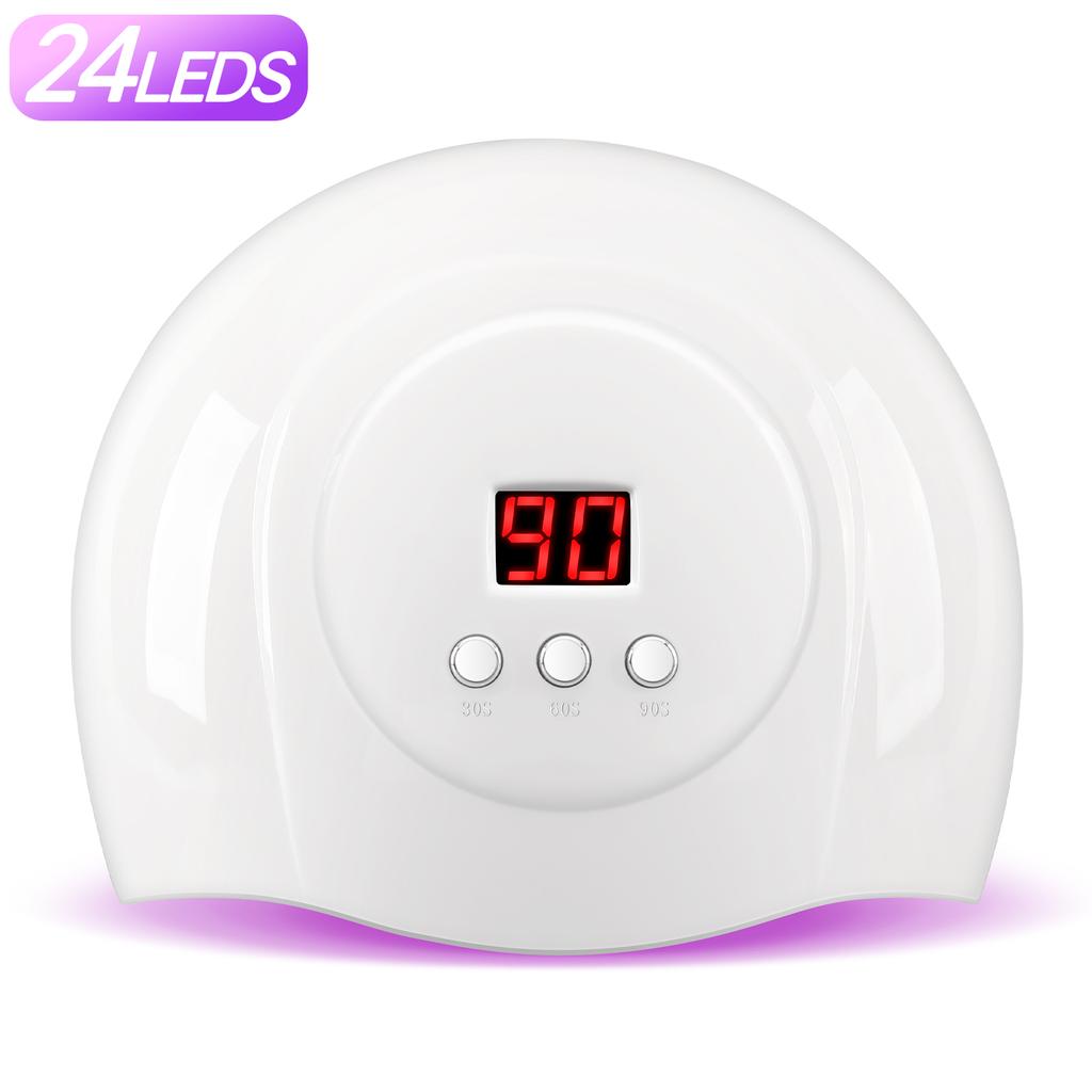 Professional 72W UV LED Nail Lamp For Fast Drying Gel Nail Polish 24LEDS Nail Drying Lamp With 3 Timers Automatic Sensor