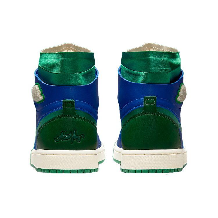 Aleali May x Air Jordan 1 High Zoom Comfort Califia Kadın Spor Ayakkabı Mavi Hyper-Kraliyet Çam-Yeşil DJ1199-400