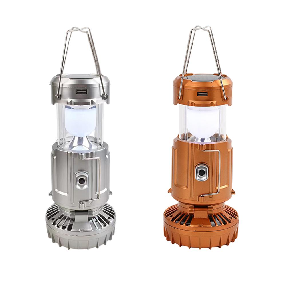 Foldable Portable Lantern Fan Solar/Rechargeable/Battery Powered 1500mAh LED Lantern Handheld Fan Power Bank for Outdoor Hiking