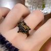 Folded Dark Love Irregular Stacking Open Ring Personality Retro Personality High Sense Niche Jewelry Ring