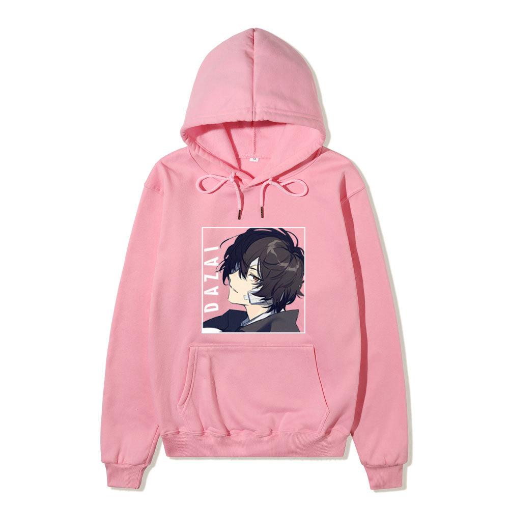Men Women Fleece Hoodie Dazai Anime Portrait Tokyo Ghoul Kanji Autumn Winter Street Long Sleeve Sweatshirt