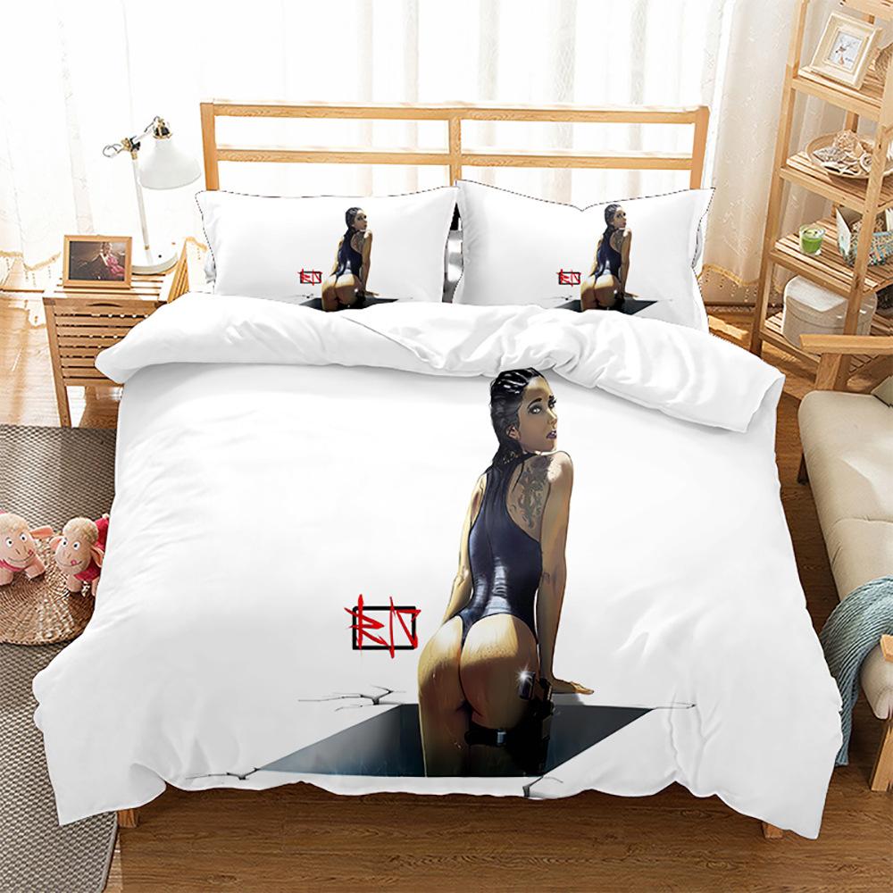 Hübsche Frau Bettwäsche Set Sexy Schönheitsdruck Polyester Bettbezug Einzelbett Twin Queen King Größe für Heimdekoration Geburtstagsgeschenk