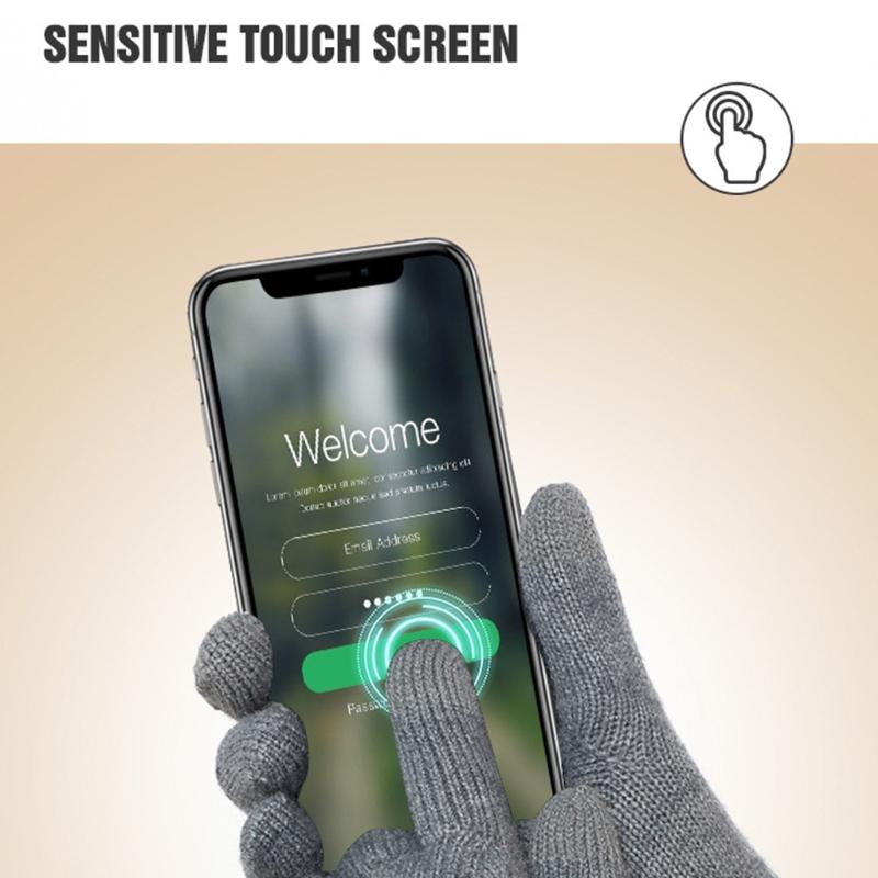 Modische Gestrickte Dicke Handschuhe für Männer & Frauen Einfarbig Argyle-Muster Winddicht Warm Herbst Winter Vollfingerhandschuhe