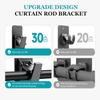 2Pcs Heavy-duty Curtain Hanging Hooks Adjustable Curtain Rod Support Curtain Rod Holders  Bedroom