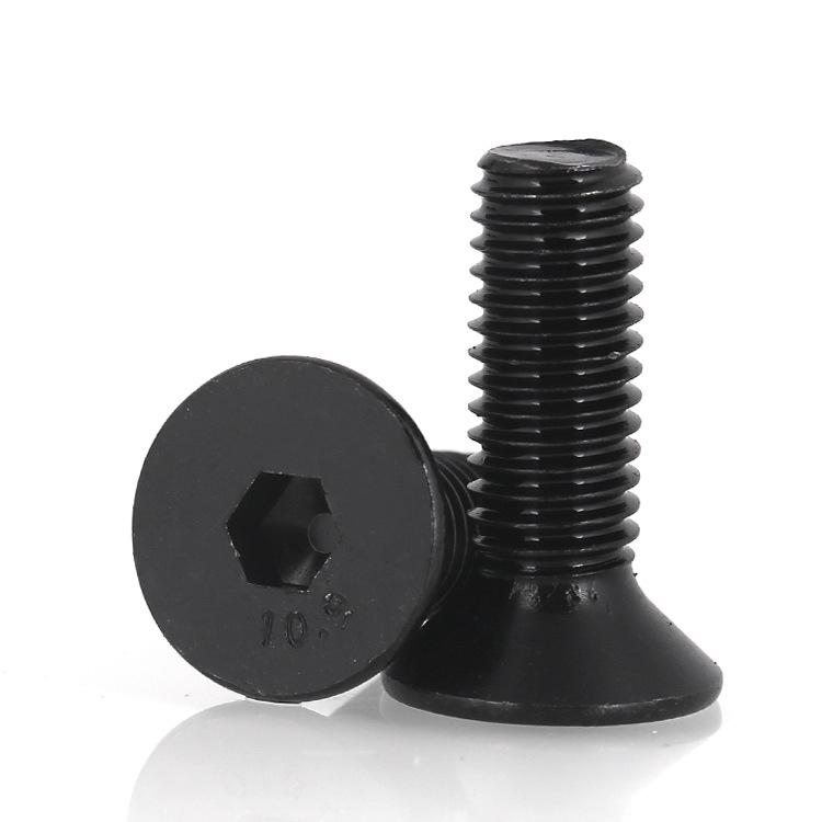 Reverse Thread Countersunk Hex Socket Head Bolts, Grade 10.9, Blackened High-Strength Screws [M4 M5 M6 M8]