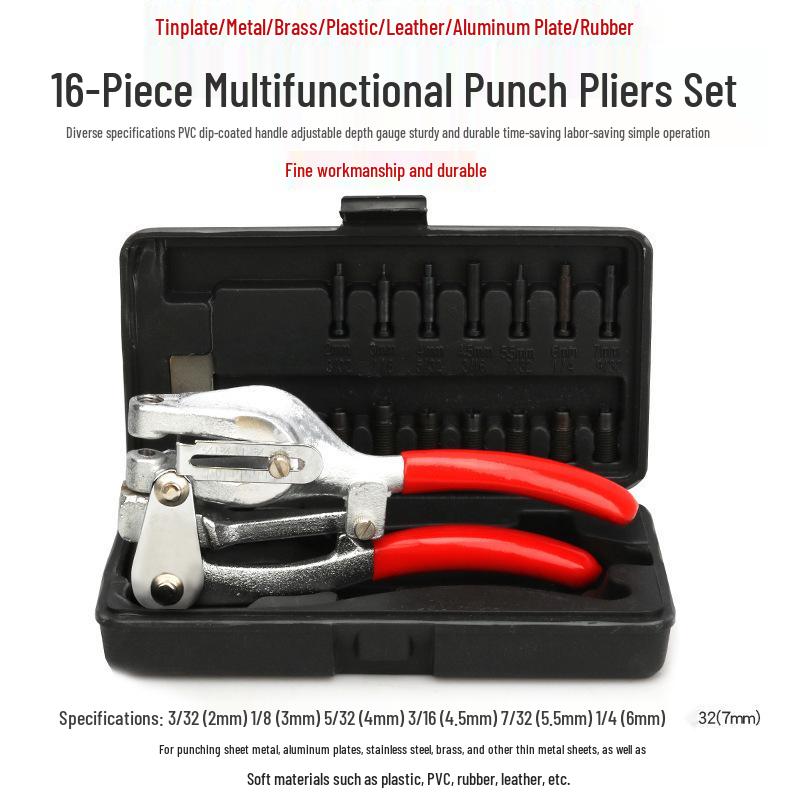 Stainless Steel & Aluminum Sheet Manual Hole Punch Pliers Tool