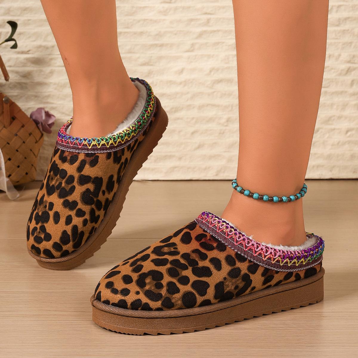 

Plus-size casual velvet toe back-toe shoes winter style comfortable soft-soled flip-flops 44