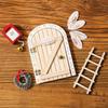 Christmas Style Fairy Elf Door Cartoon Christmas Cartoon Elf Door Cute Wooden Elf Door