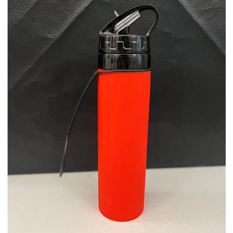 600ml Straw Cup Travel Water Cup Creative Gift Cup Water Bottle Outdoor Activity Active Water Bottle Silicone Folding Water Bottle