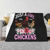 Nur ein Mädchen, das Hühner liebt, Florale Landmädchen Geschenke Kreatives Design Leichte Dünne Weiche Flanelldecke Nur ein Mädchen, das liebt