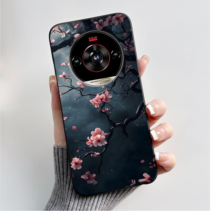 Printed Phone Case For ZTE Nubia Focus 2 Ultra 5G Funda Capa Soft Silicone Black Shell Cover Cute Flower Cartoon Casing Coque