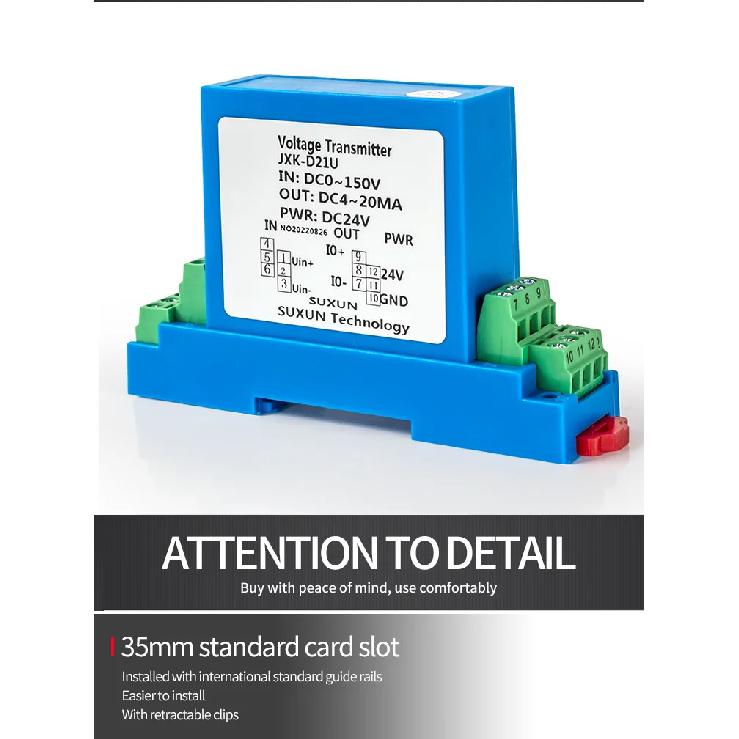 DC/AC Voltage Transmitter 500V 1000V 4-20mA 0-10V Voltage Transducer RS485 AC Hall Voltage Sensor