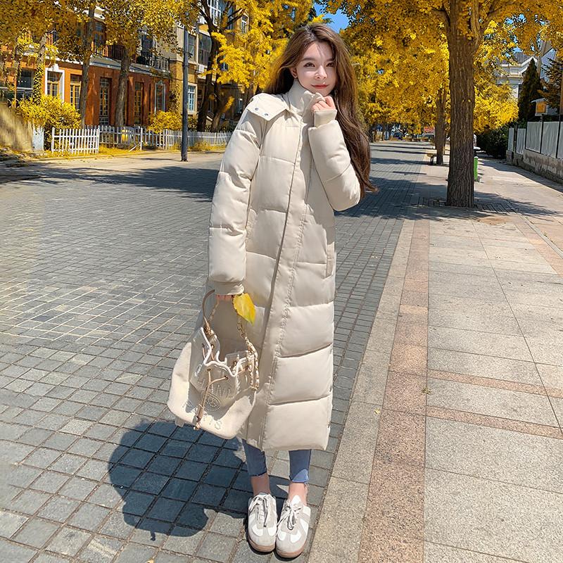 Cotton-padded Jacket Women's Winter Clothes New Ankle-length Cotton-padded Jacket Korean Version of Loose Hooded Cotton-padded Jacket.