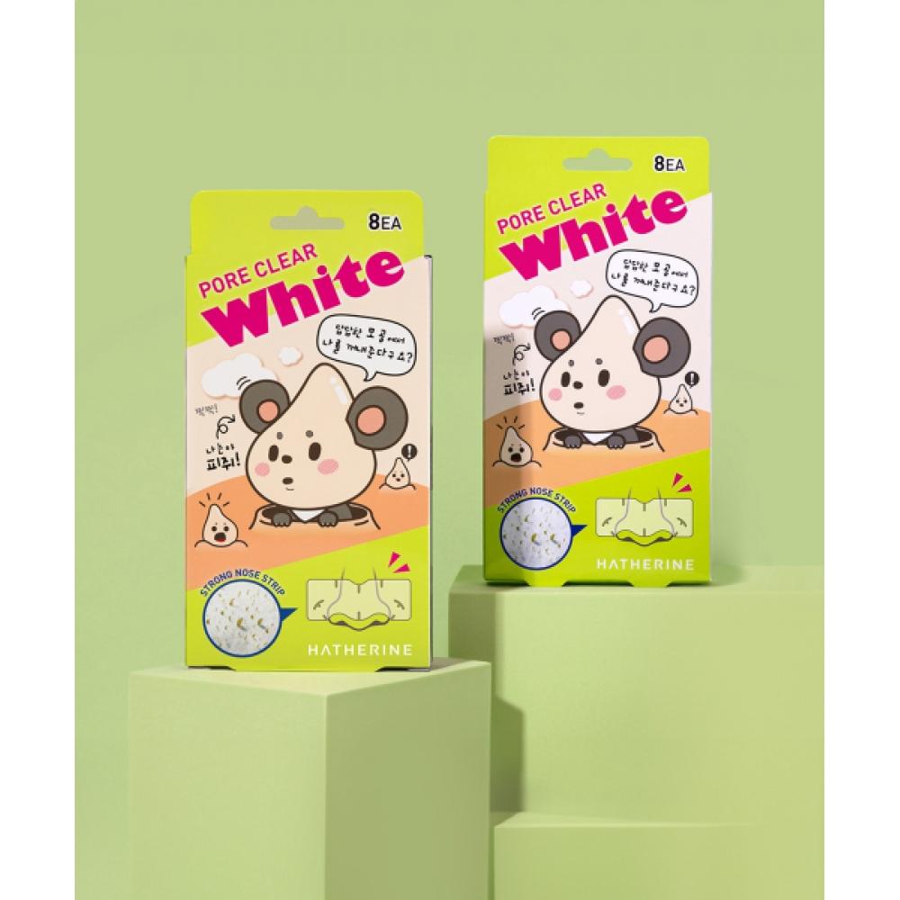 Hatherine [4Pack] Pore Clear Nose Pack 8 Sheets  White Tea Tree White nose pack 32 sheets (EH020A4)