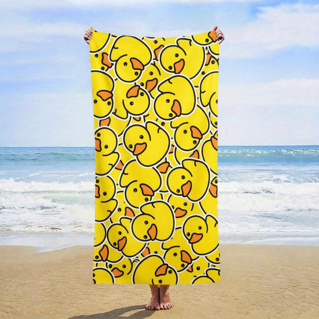 

1pc Extra Large Beach Towel, Chic Duck, Super Absorbent Lightweight Soft Fabric, Ideal for Beach Pool Travel Vacation Bath Towel W40*H60(CM)