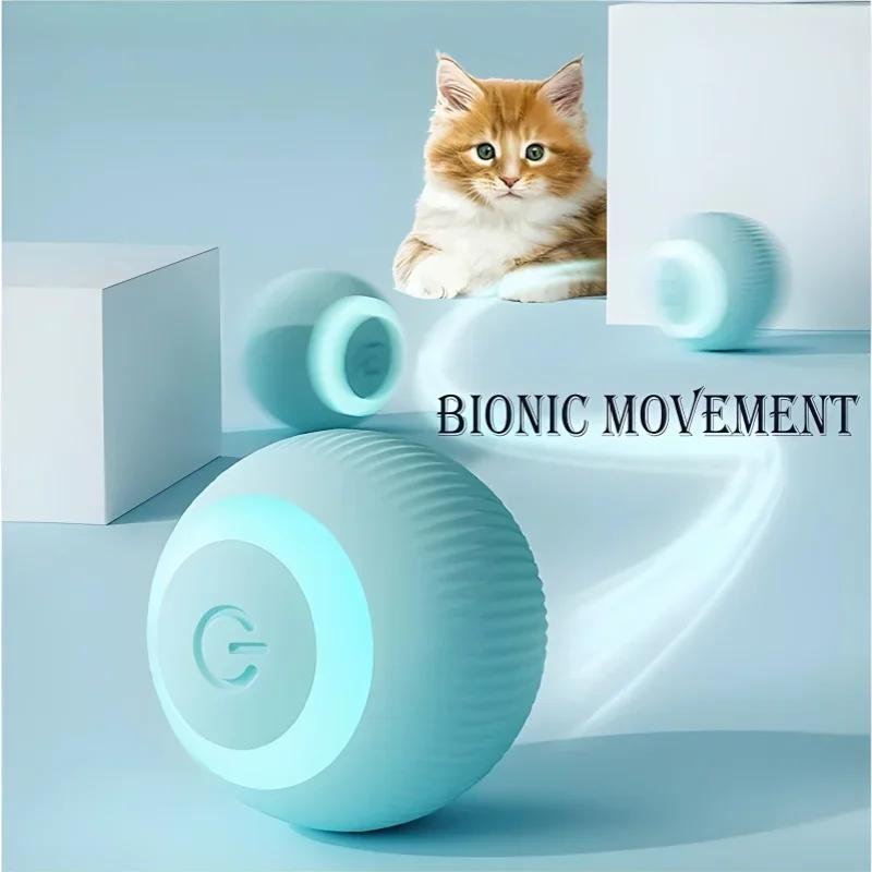 

Pet Interactive Ball Smart Cat Dog Toys Cat Toy Indoor Automatic Rolling Magic Ball Cat Electronic Toy Training Self-moving Game 43mm
