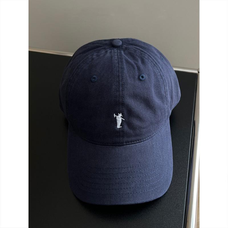 Villain standard embroidered baseball cap female soft top simple casual versatile couple sunshade curved brim showing face small peaked cap man