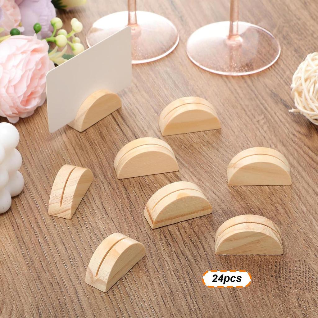 24 Pieces Place Card Holders Business Wooden Sleek Practical Decorations Table Number