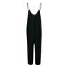 Mono sin mangas para mujer Casual Holgado Pierna ancha Mono Pantalón largo con bolsillos Tirantes finos ajustables Atuendo de verano