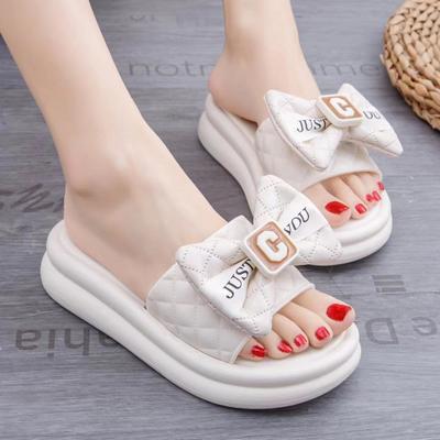 Strandsandalen High Heel Rutschfest Mode Erhöhend Sommer Pantoletten Hausschuhe für Damen Neu