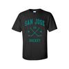 San Jose Hockey Pattern T-Shirt Men's Classic T-Shirt Breathable Soft Dark White Print Perfect for Casual Wear