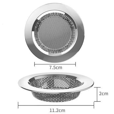 2/4pcs Heavy-Duty Sink Strainers with Upgraded Double-Layer Safety, Anti-Clog Drain Basket,Stainless Steel Sink Drain Protector