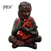 Decorative Resin Sculpture Cracked Reader Figurine, Lighted Abstract Art Statue, Modern Thinker Statue with LED Light for Home Desk Shelf Decor