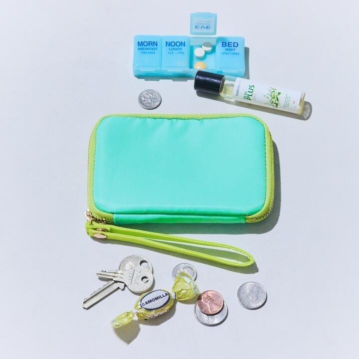 Hobonichi Techo Little Drawer Pouch Aqua Lime Small Organizer Case Japan FS